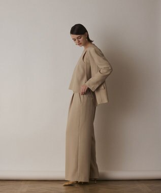 GRACE CONTINENTAL バックシャンノーカラージャケット ベージュ