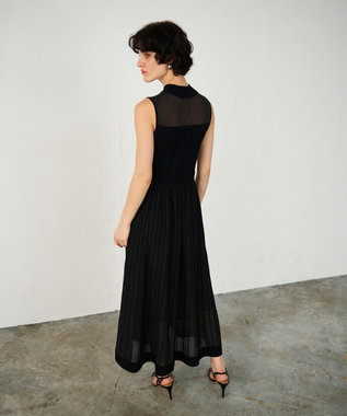 GRACE CONTINENTAL ラメシアープリーツニットワンピース ブラック