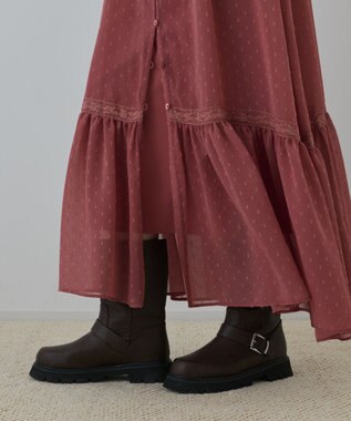 GRACE CONTINENTAL レースコンビカットジャガードワンピース ピンク