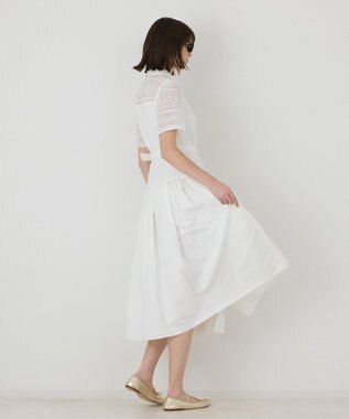 GRACE CONTINENTAL レースドッキングフレアワンピース ブラック