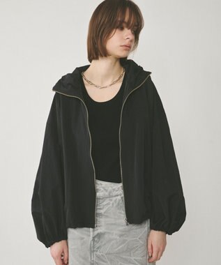 GRACE CONTINENTAL ナイロンバルーンフードジャケット ブラック