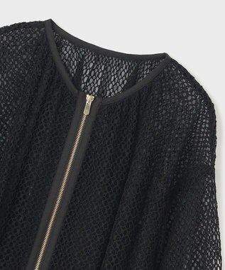 GRACE CONTINENTAL メッシュギャザーブルゾン ブラック