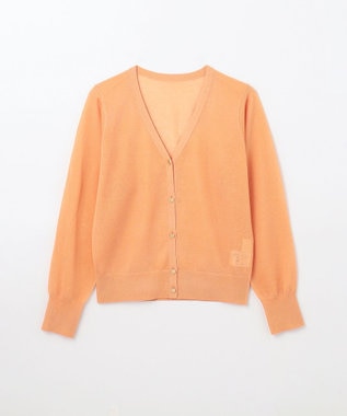 GRACE CONTINENTAL ラインVネックニットカーディガン オレンジ