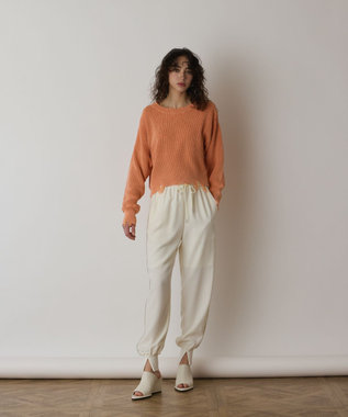 GRACE CONTINENTAL ピグメントニットトップ オレンジ