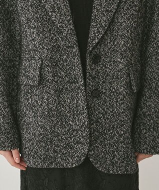 GRACE CONTINENTAL ヘリンボーンツイードジャケット ブラック