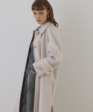 GRACE CONTINENTAL ウールカシミヤリバーコート キナリ