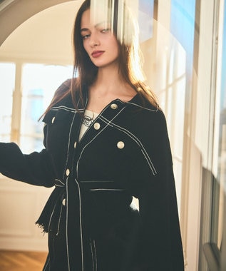 GRACE CONTINENTAL ニットワークジャケット ブラック