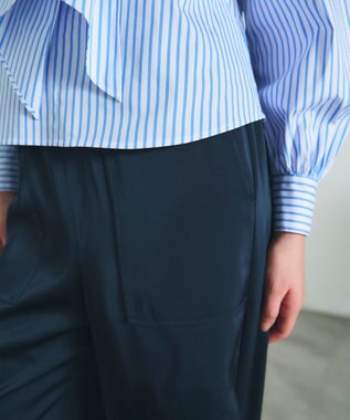 GRACE CONTINENTAL サテンワークパンツ ネイビー