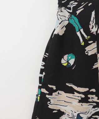 GRACE CONTINENTAL バックコンシャスプリントワンピース ブラック