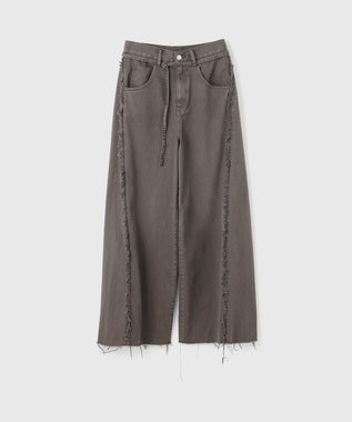 GRACE CONTINENTAL フリンジバギーパンツ チャコール