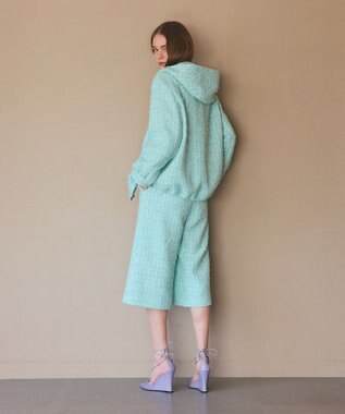 GRACE CONTINENTAL ツイードクロップドパンツ ミント