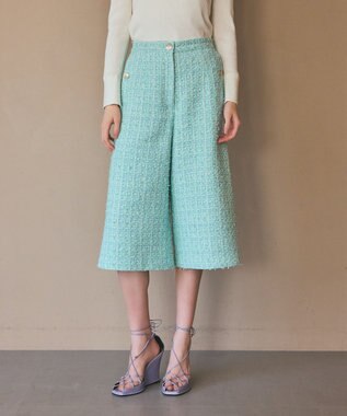 GRACE CONTINENTAL ツイードクロップドパンツ ミント