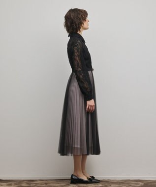 GRACE CONTINENTAL コードレースプリーツワンピース ブラック