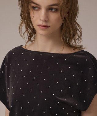 GRACE CONTINENTAL ベロアルーズカットトップ グレー