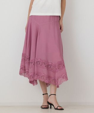 GRACE CONTINENTAL レースヘムフレアスカート