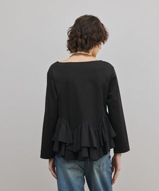 GRACE CONTINENTAL タフタフリルカットトップ ブラック