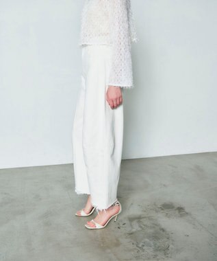 GRACE CONTINENTAL 切替ボリュームデニム ホワイト