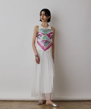 GRACE CONTINENTAL スーヴェニールプリントスカーフ マルチ