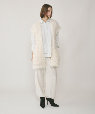 GRACE CONTINENTAL 起毛ニットベスト ホワイト