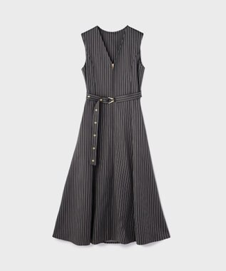 GRACE CONTINENTAL ストライプジャージワンピース グレー