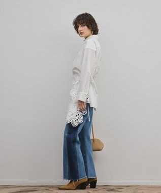 GRACE CONTINENTAL カット刺繍イレギュラーシャツ ホワイト