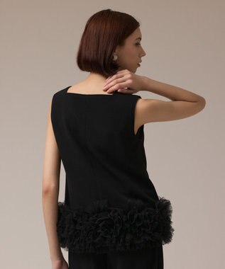 GRACE CONTINENTAL チュールヘムカットトップ ブラック