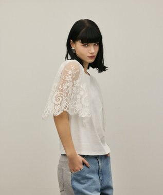 GRACE CONTINENTAL レースフレアカットトップ ホワイト