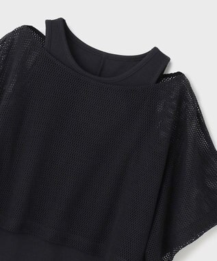 GRACE CONTINENTAL メッシュレイヤードワンピース ブラック