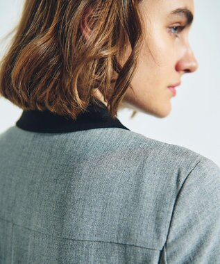 GRACE CONTINENTAL ウールタッチバイカラードレス グレー