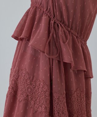 GRACE CONTINENTAL レースコンビカットジャガードワンピース ピンク