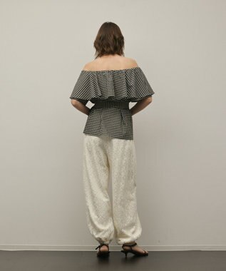 GRACE CONTINENTAL チェックケープブラウス ベージュ