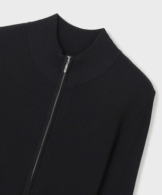 GRACE CONTINENTAL リブニットzipトップ ブラック