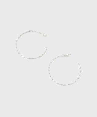 GRACE CONTINENTAL ラインデザインフープピアス シルバー