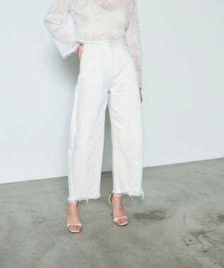 GRACE CONTINENTAL 切替ボリュームデニム ホワイト