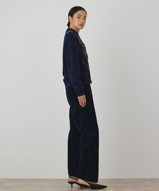 GRACE CONTINENTAL アーガイルニットカーディガン ネイビー