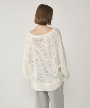 GRACE CONTINENTAL スパンコール畦ニットトップ ホワイト