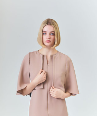 GRACE CONTINENTAL ケープレイヤードドレス ベージュ