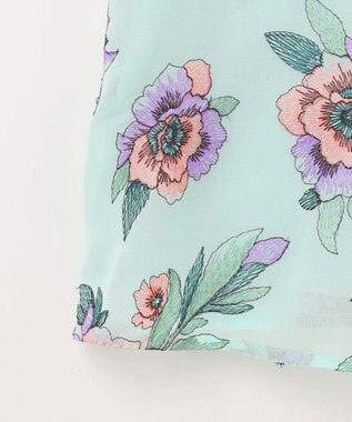 GRACE CONTINENTAL エスニックフラワー刺繍トップ ライトグリーン
