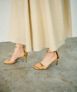 GRACE CONTINENTAL リネンタッチタックフレアスカート ベージュ