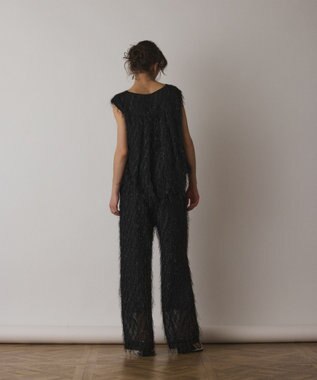 GRACE CONTINENTAL フリンジワンタックパンツ ブラック