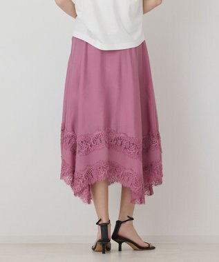 GRACE CONTINENTAL レースヘムフレアスカート ピンク