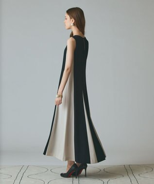 GRACE CONTINENTAL バイカラー切替ドレス ブラック