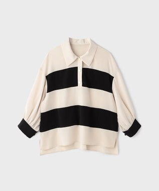 GRACE CONTINENTAL バイカラーポロトップ ベージュ
