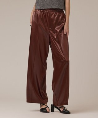 GRACE CONTINENTAL レザーライクパンツ ブラウン