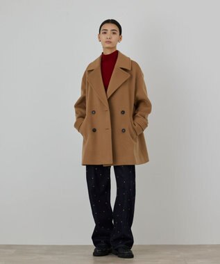 GRACE CONTINENTAL ショートビーバーPコート キャメル