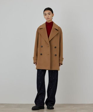 GRACE CONTINENTAL ショートビーバーPコート キャメル