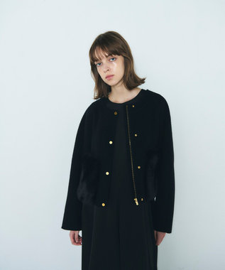 GRACE CONTINENTAL ファーポケットリバージャケット ブラック