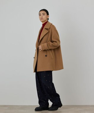 GRACE CONTINENTAL ショートビーバーPコート キャメル