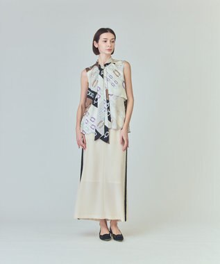 GRACE CONTINENTAL ラインビジューロングスカート キナリ