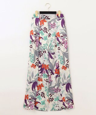 GRACE CONTINENTAL ボタニカルプリントワイドパンツ ベージュ